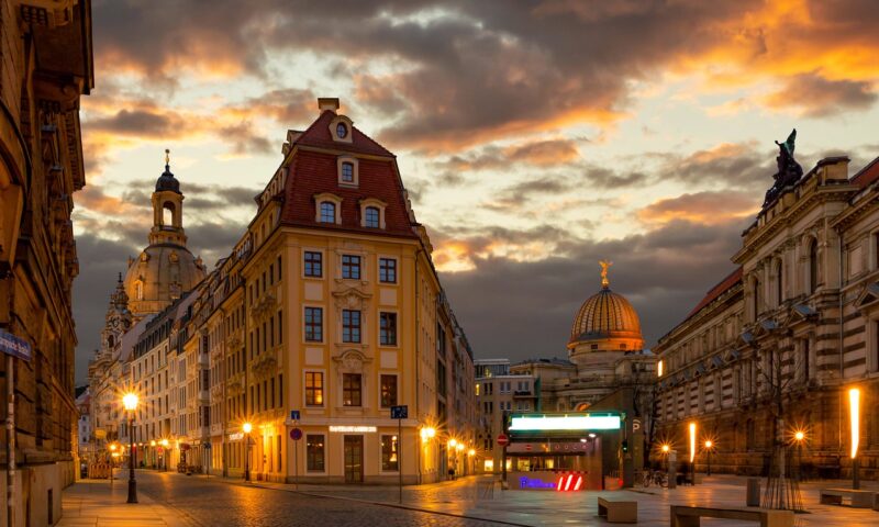 Dresdener Altstadt bei Nacht