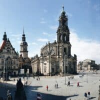 Die Dresdner Altstadt an der Thomaskirche